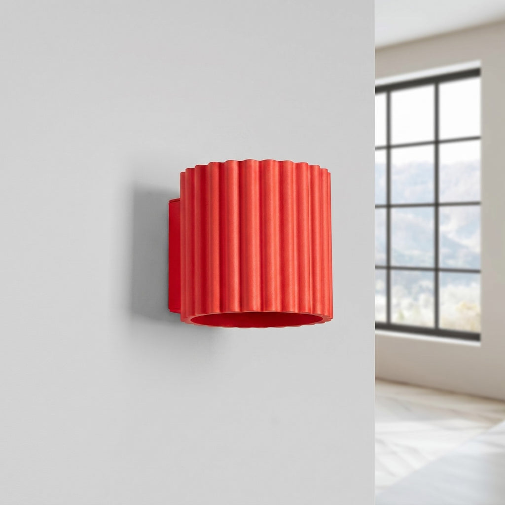 Applique murale Aura aluminium rouge G9 vue de profil