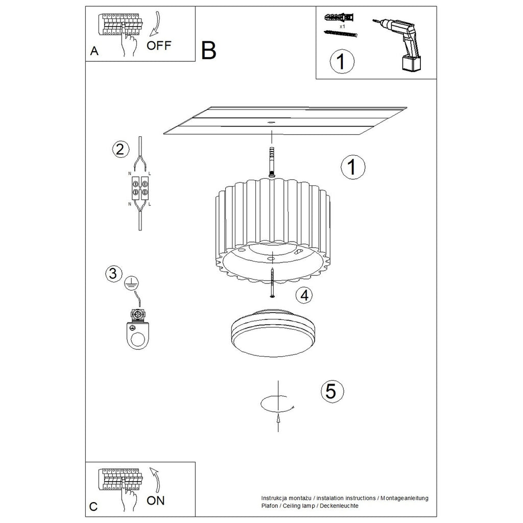 Plafonnier Aura 1 aluminium rouge GX53 vue de dessous