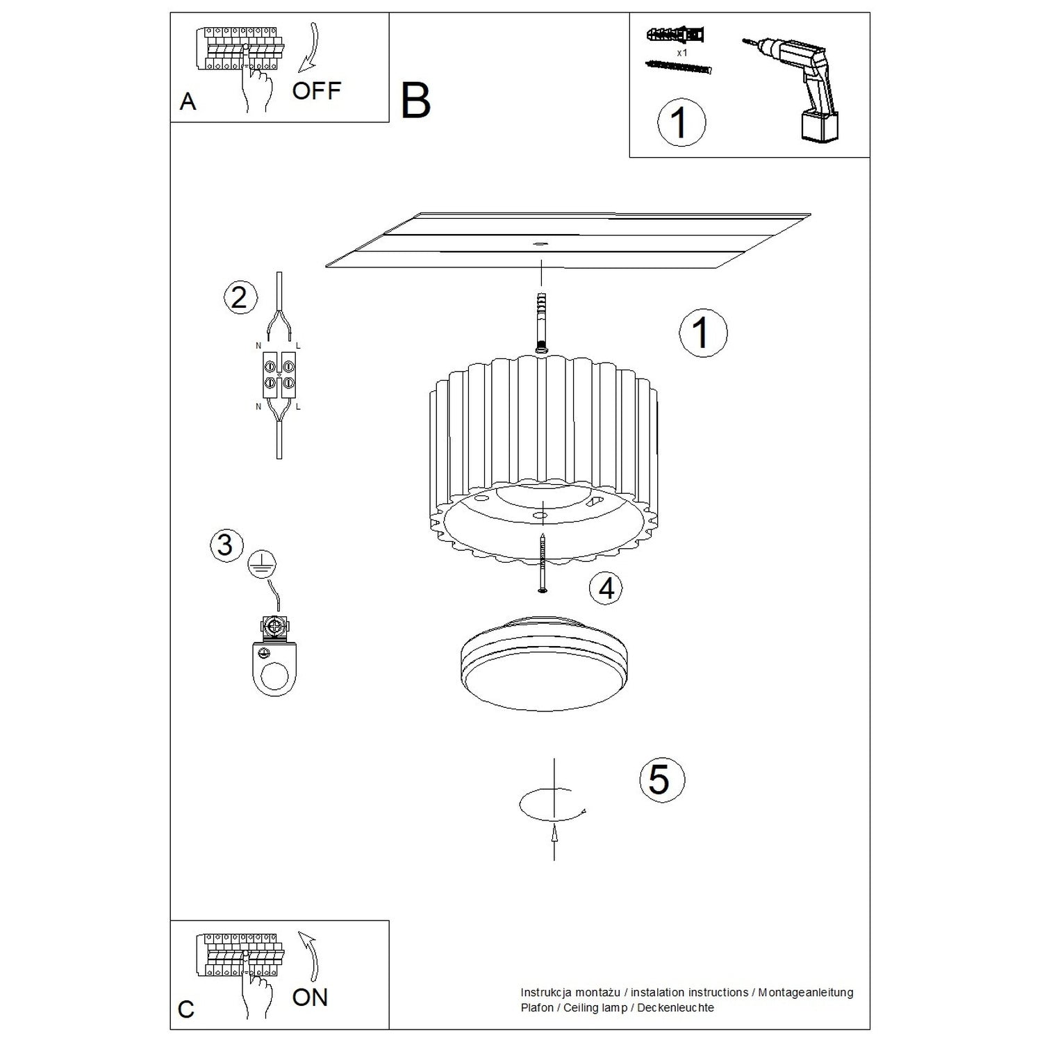 Plafonnier Aura 1 aluminium rouge GX53 vue de dessous