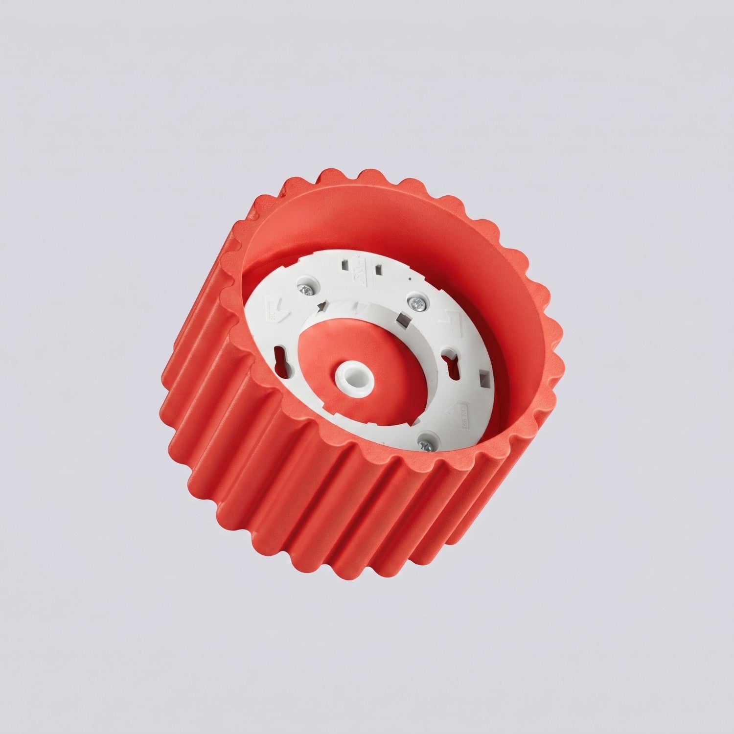Plafonnier Aura 1 aluminium rouge GX53 détail des cannelures