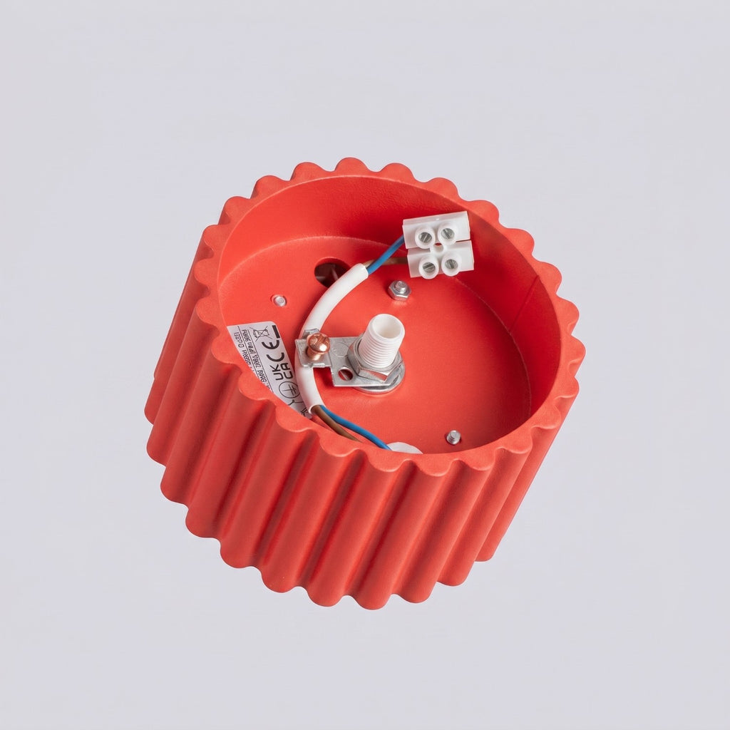 Plafonnier Aura 1 aluminium rouge GX53 vue rapprochée