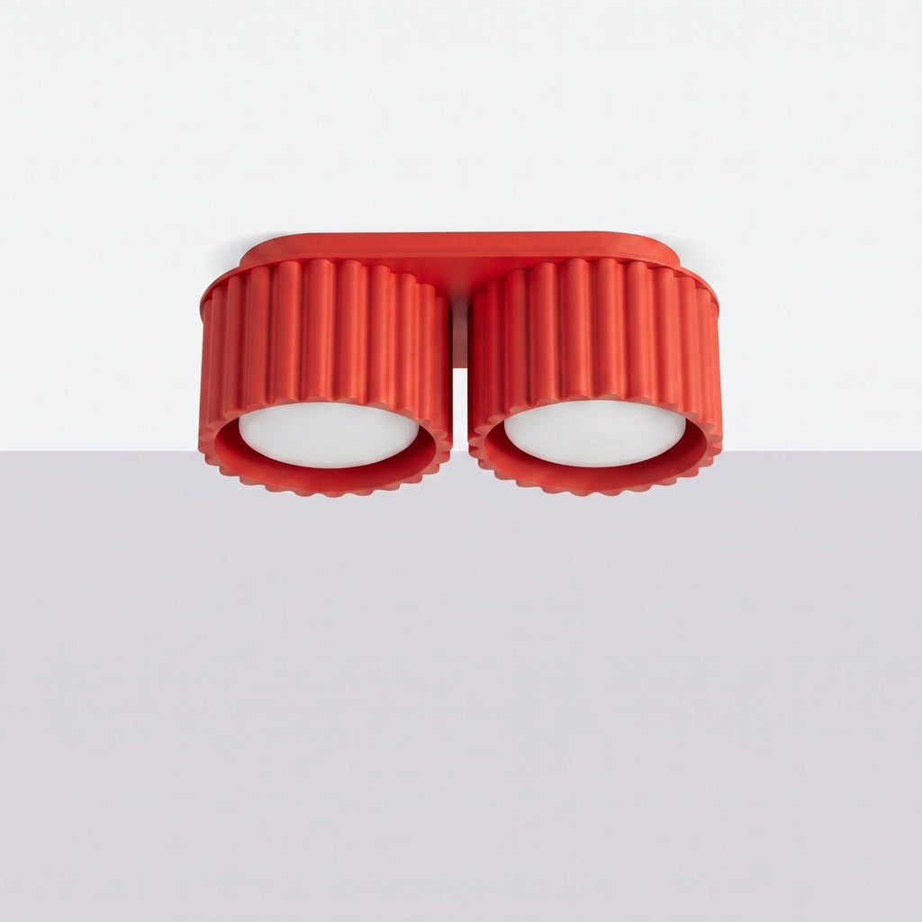 Plafonnier Aura 2 aluminium rouge GX53 vue de profil