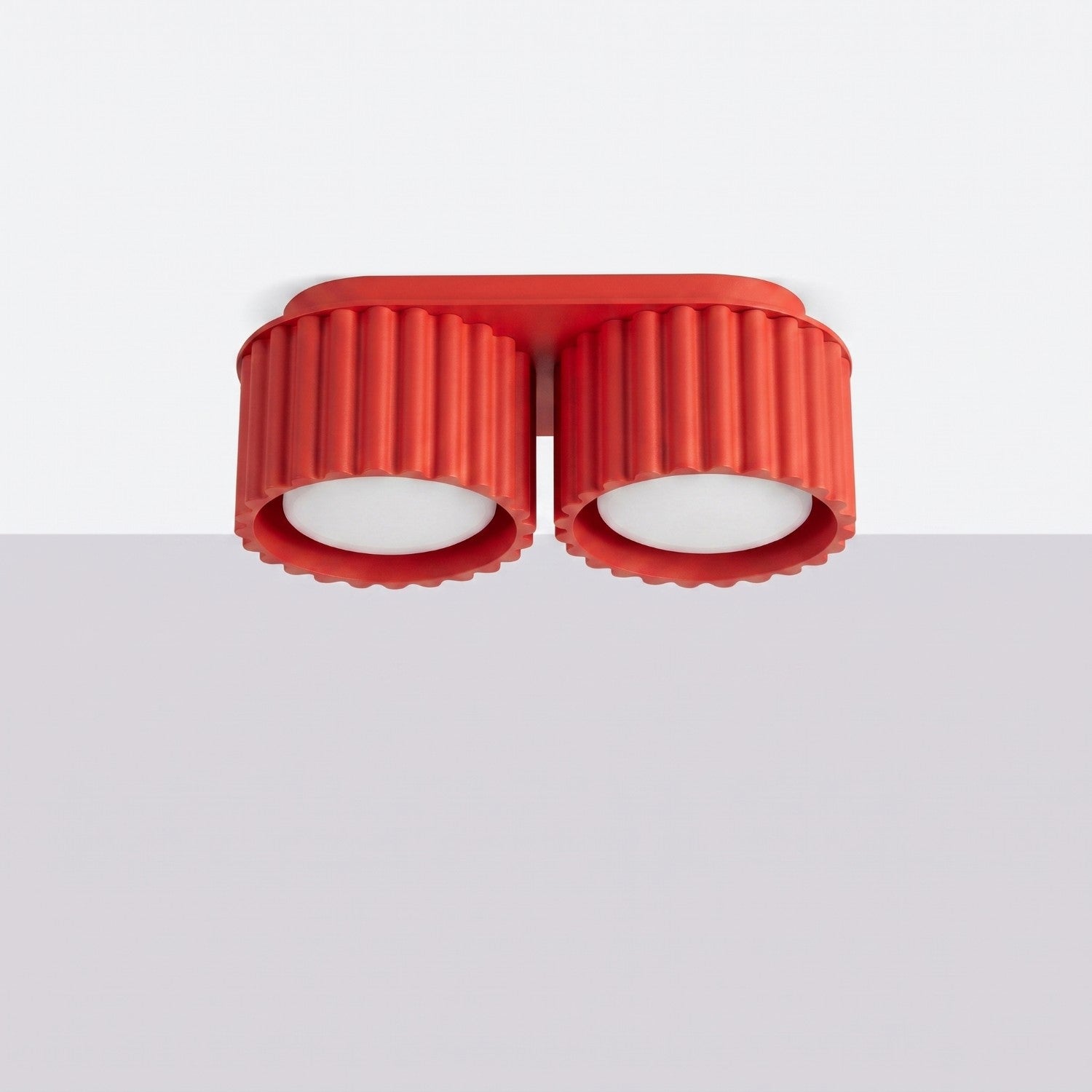 Plafonnier Aura 2 aluminium rouge GX53 vue de profil