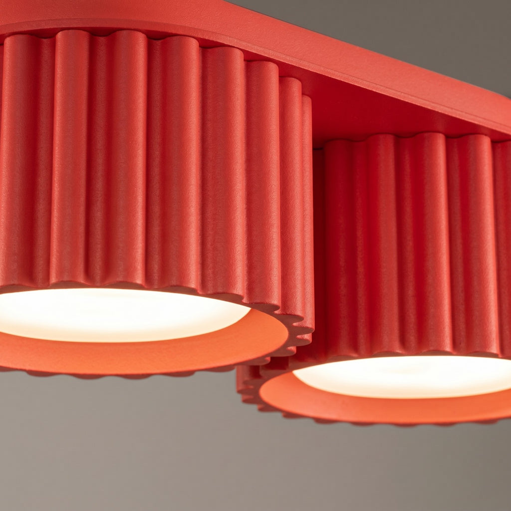 Plafonnier Aura 2 aluminium rouge GX53 en situation