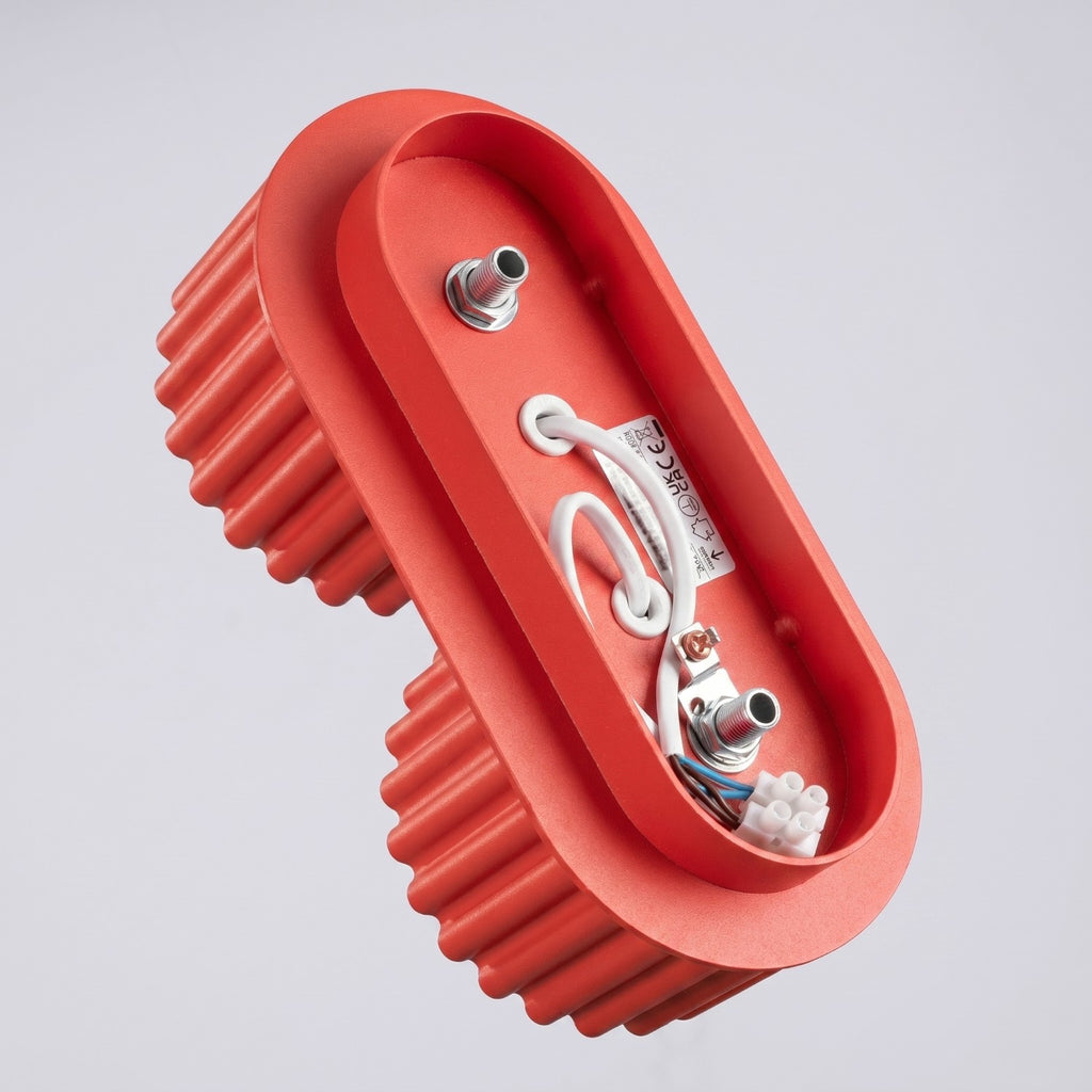 Plafonnier Aura 2 aluminium rouge GX53 vue rapprochée