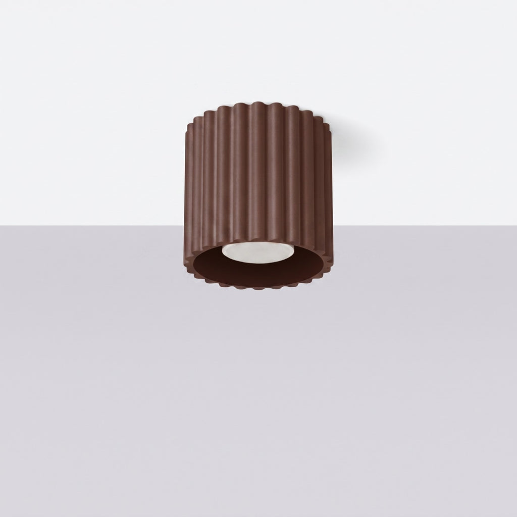 Plafonnier Aura 1 aluminium brun GU10 vue de profil