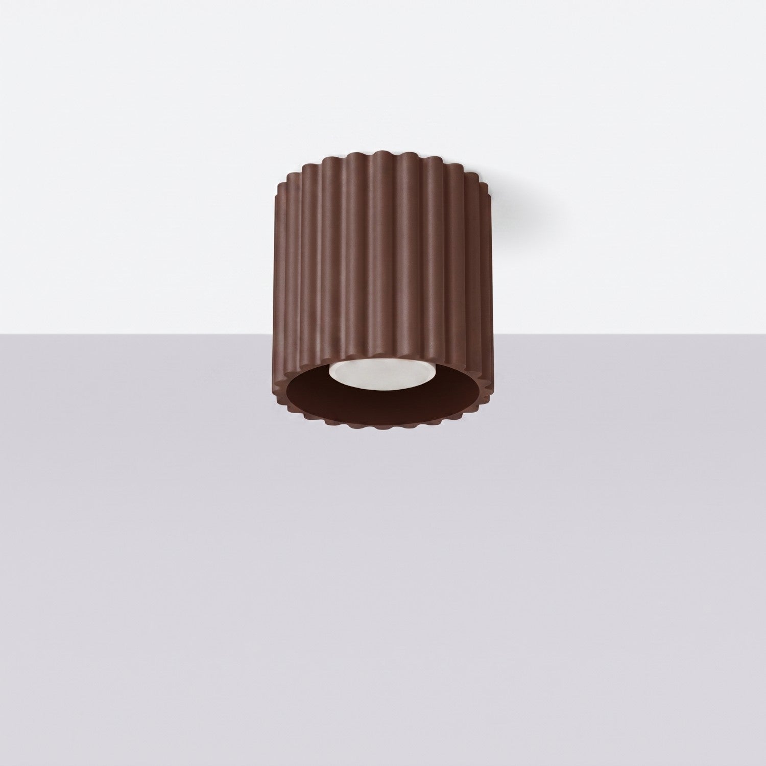 Plafonnier Aura 1 aluminium brun GU10 vue de profil