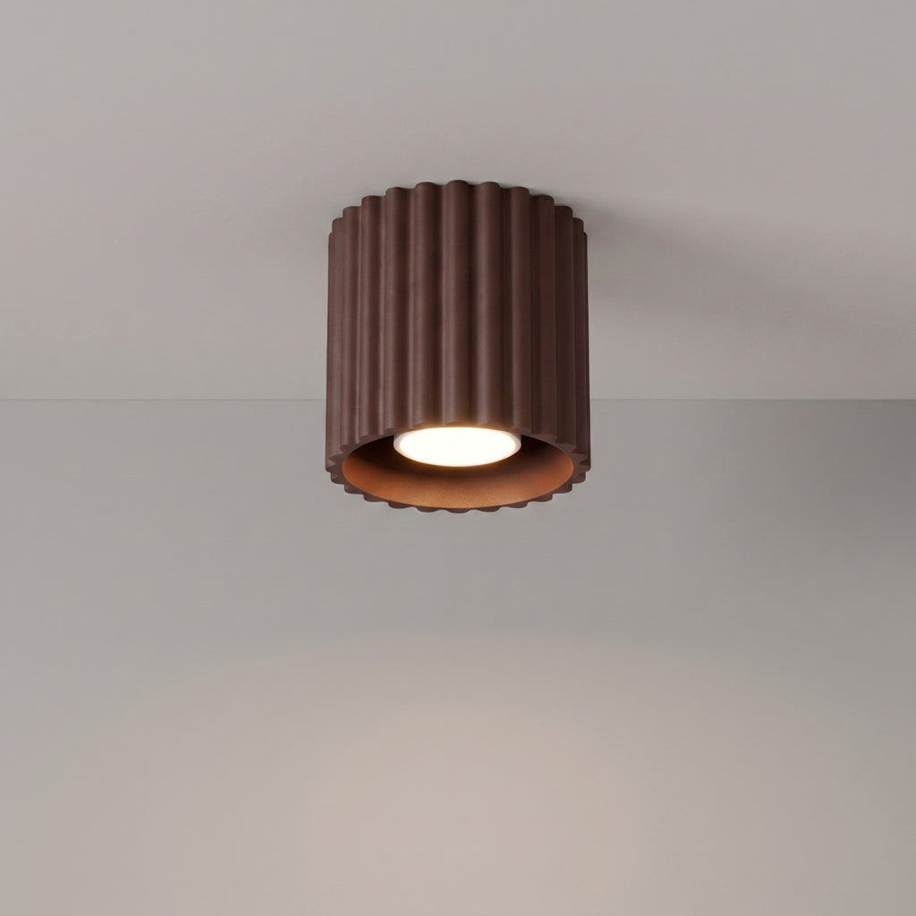 Plafonnier Aura 1 aluminium brun GU10 vue de trois quarts