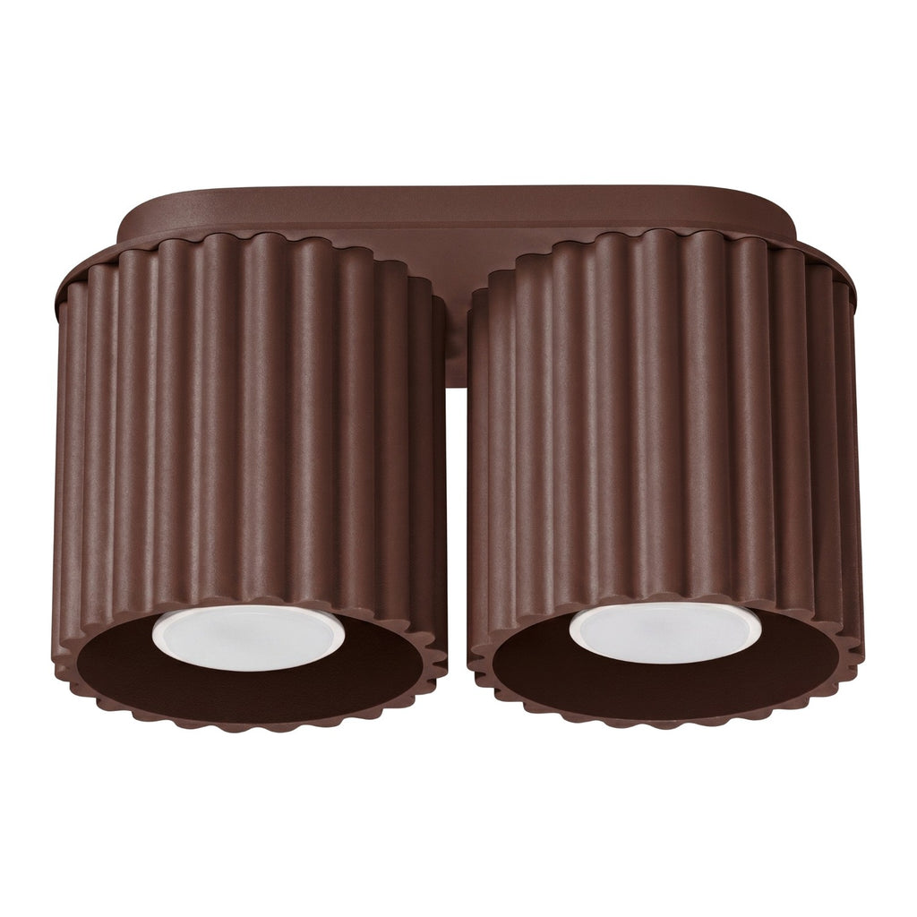 Plafonnier Aura 2 aluminium brun GU10