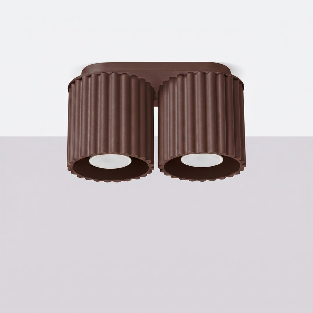 Plafonnier Aura 2 aluminium brun GU10 vue de profil