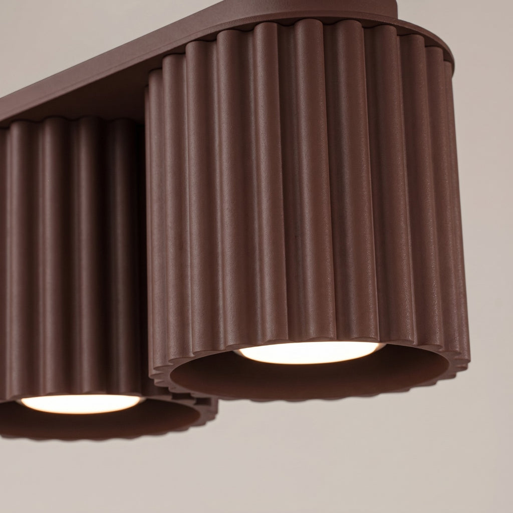 Plafonnier Aura 2 aluminium brun GU10 en situation