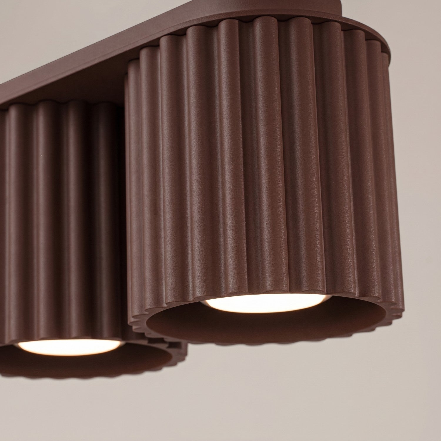 Plafonnier Aura 2 aluminium brun GU10 en situation