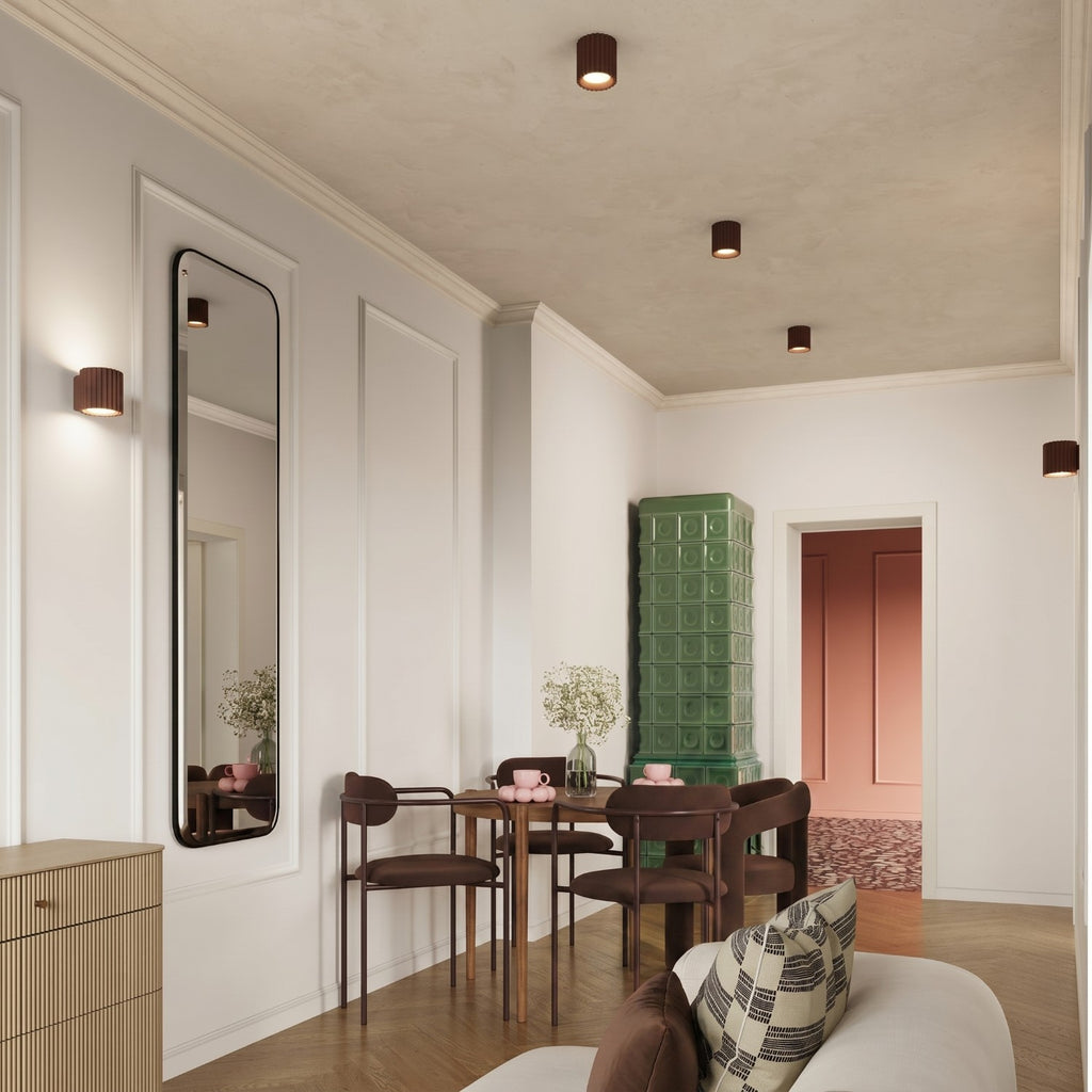 Applique murale Aura aluminium brun G9 vue de profil