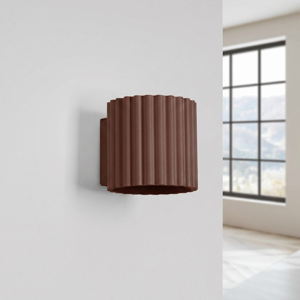Applique murale Aura aluminium brun G9 vue de profil