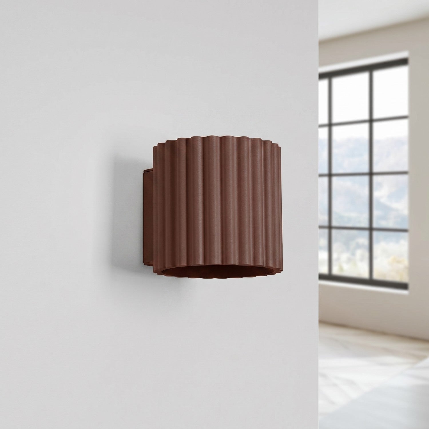 Applique murale Aura aluminium brun G9 vue de profil