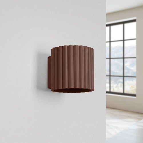 Applique murale Aura aluminium brun G9 vue de profil