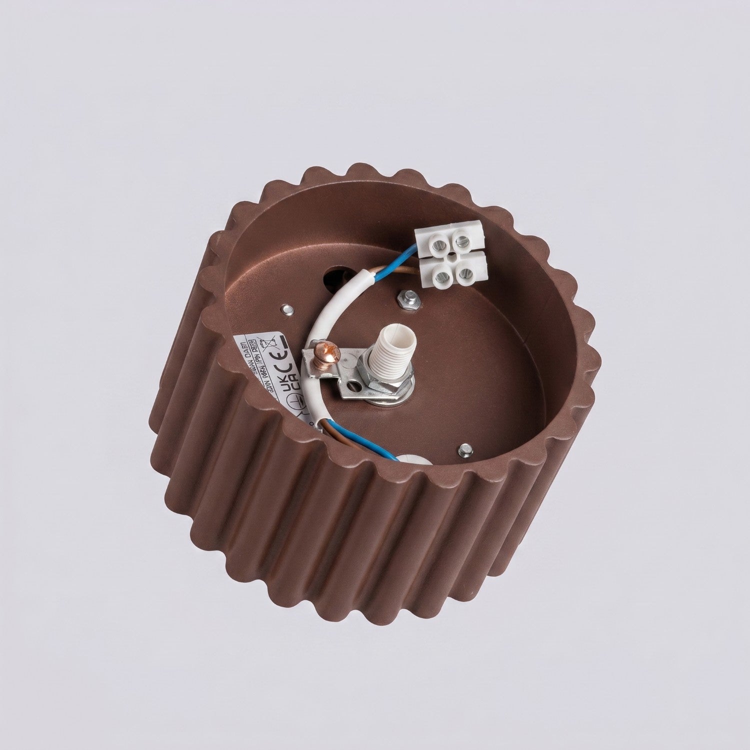 Plafonnier Aura 1 aluminium brun GX53 vue rapprochée