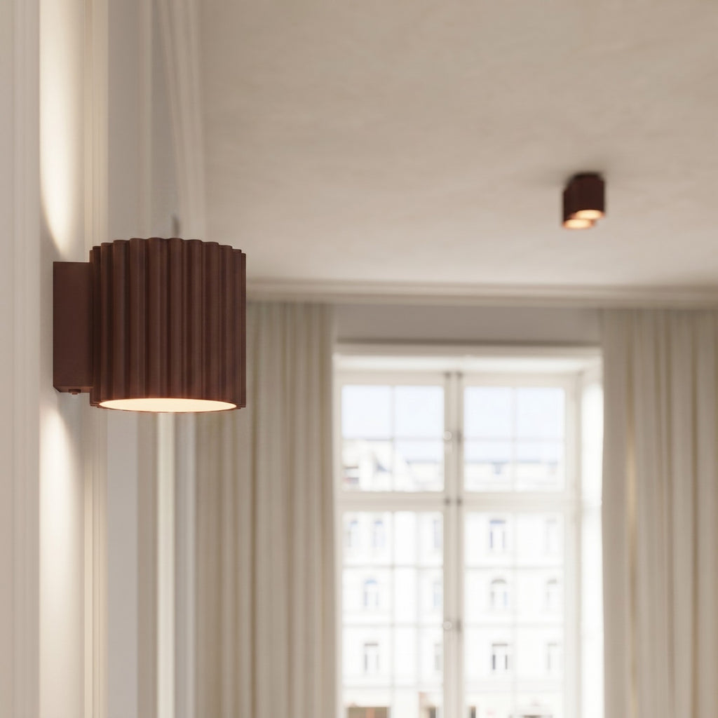 Plafonnier Aura 2 aluminium brun GX53 de face