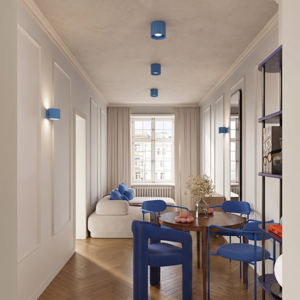Plafonnier Aura 1 aluminium bleu clair GU10 détail