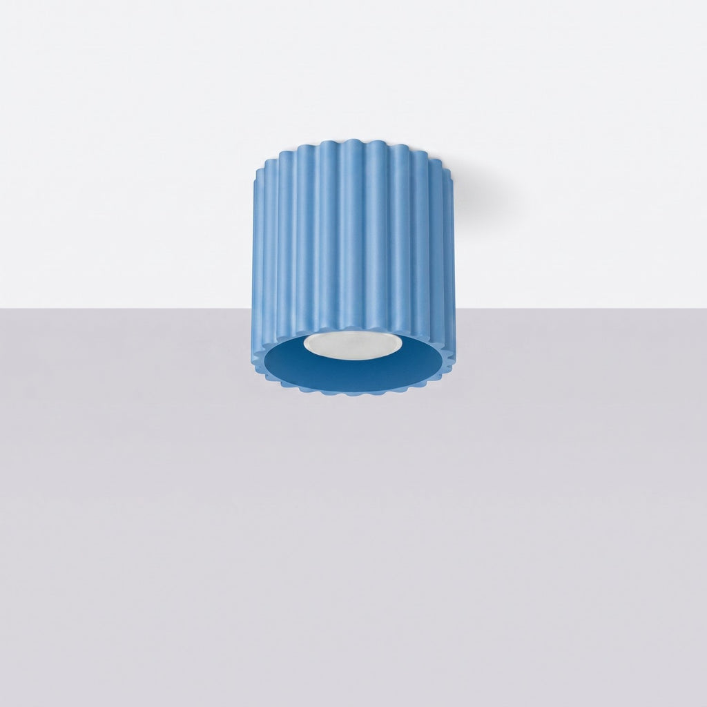 Plafonnier Aura 1 aluminium bleu clair GU10 vue de profil