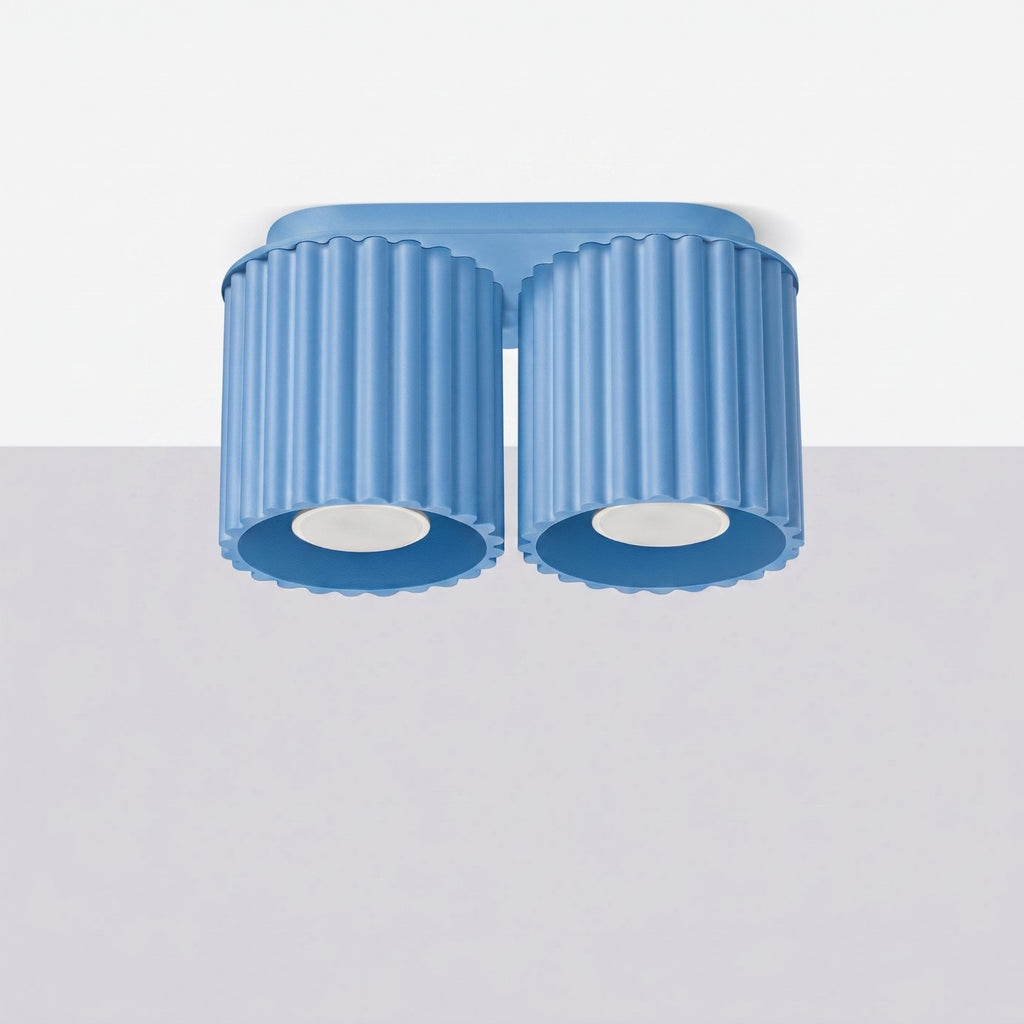 Plafonnier Aura 2 aluminium bleu clair GU10 vue de profil