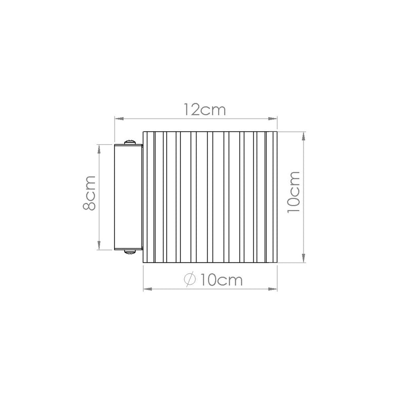 Dimensions Applique murale Aura aluminium bleu clair G9