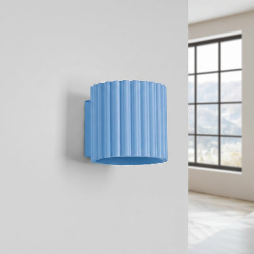 Applique murale Aura aluminium bleu clair G9 vue de profil