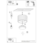 Plafonnier Aura 1 aluminium bleu clair GX53 vue de dessous