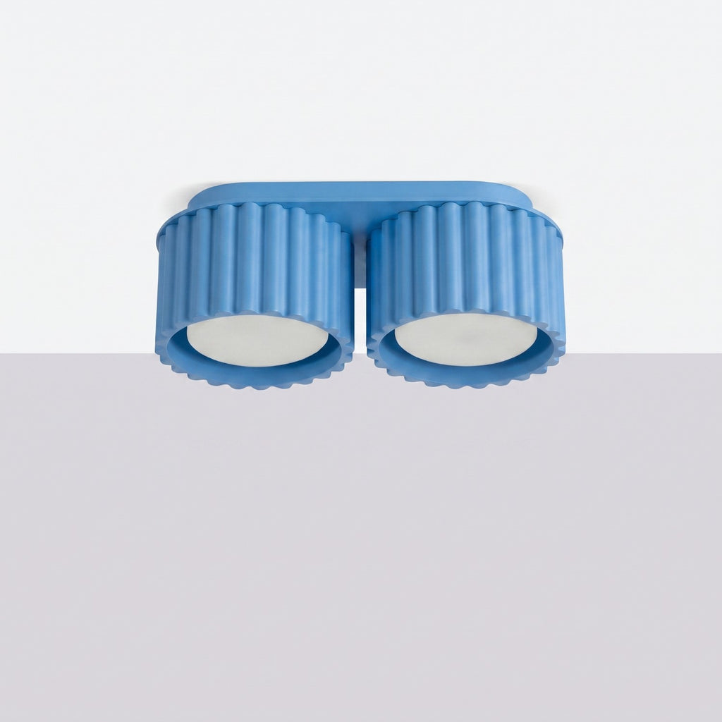 Plafonnier Aura 2 aluminium bleu clair GX53 vue de profil