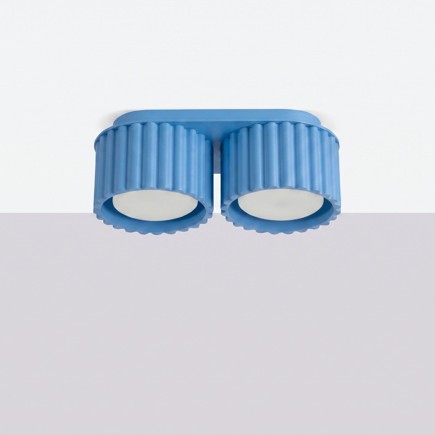 Plafonnier Aura 2 aluminium bleu clair GX53 vue de profil