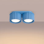 Plafonnier Aura 2 aluminium bleu clair GX53 vue de trois quarts