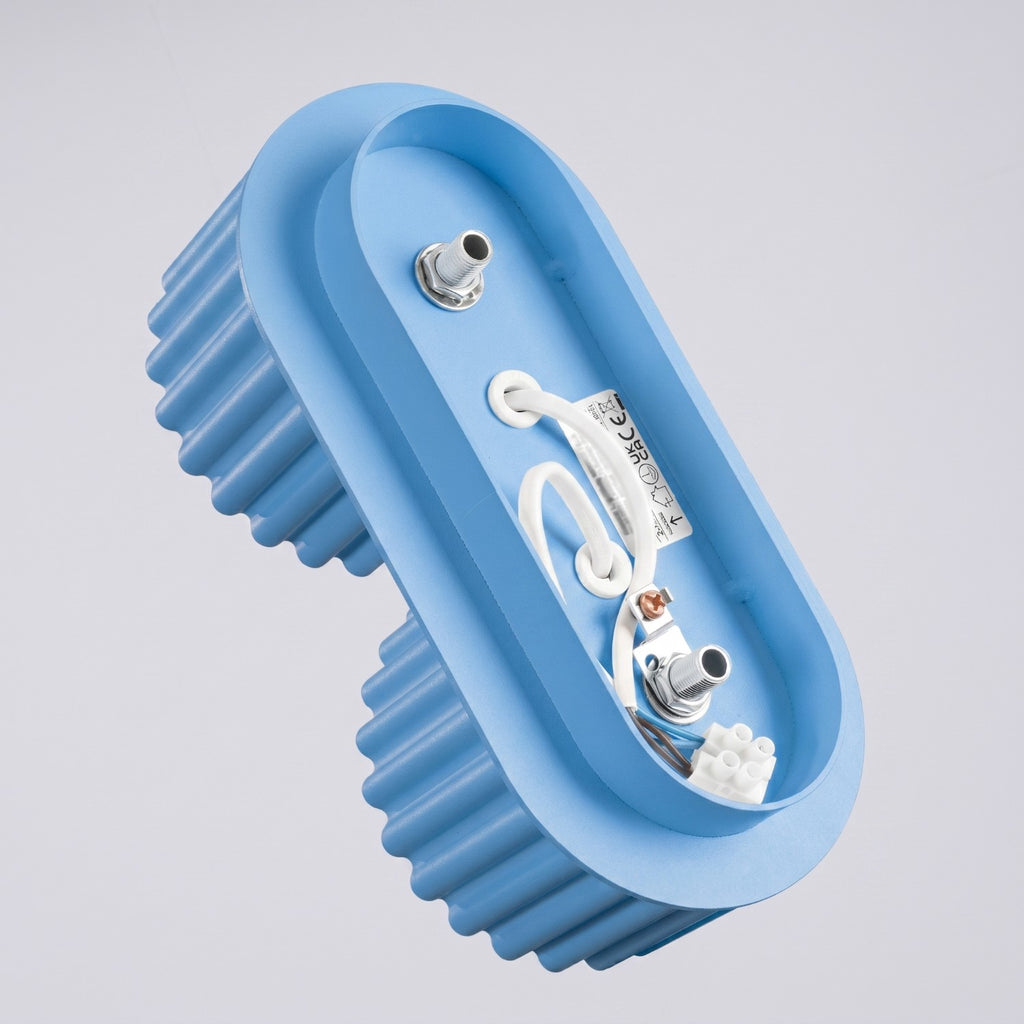 Plafonnier Aura 2 aluminium bleu clair GX53 vue rapprochée