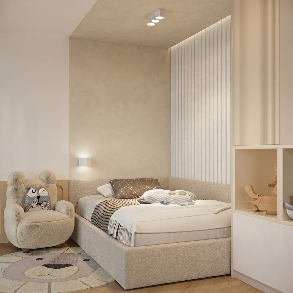 Applique murale Aura aluminium blanc GX53 en situation