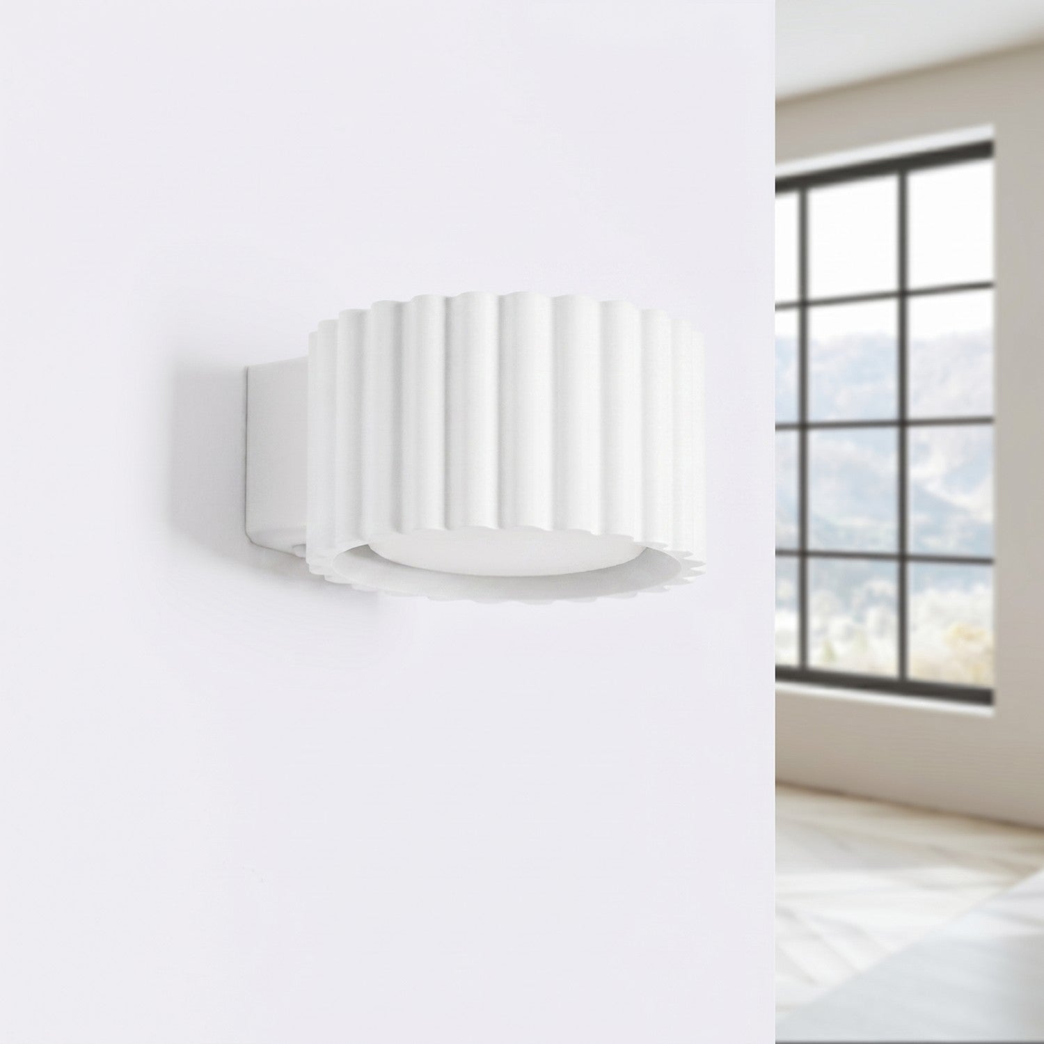 Applique murale Aura aluminium blanc GX53 vue de profil