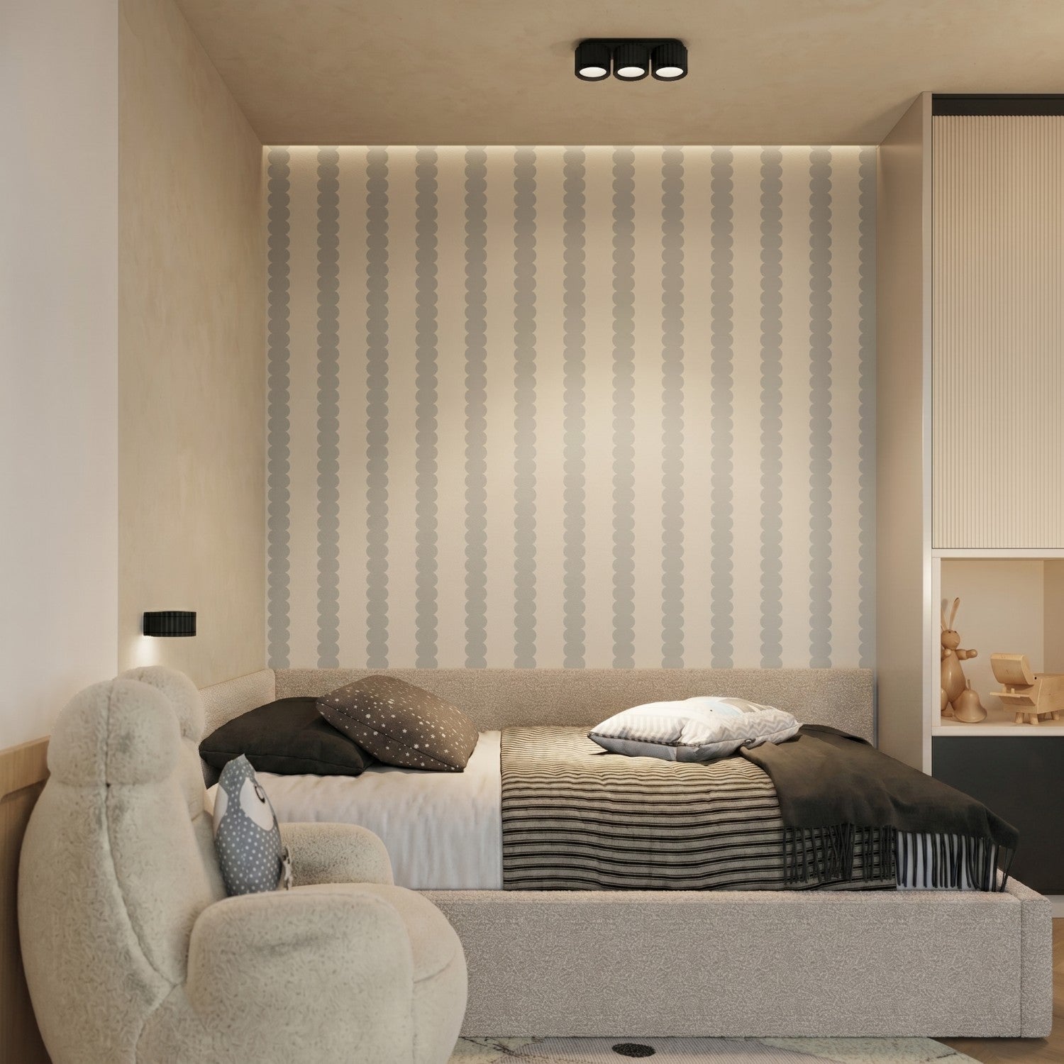 Applique murale Aura aluminium noir GX53 détail
