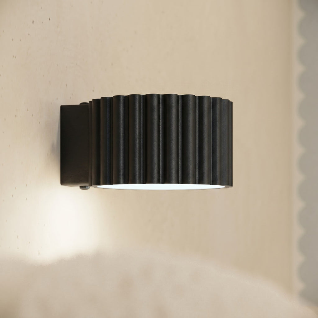 Applique murale Aura aluminium noir GX53 de face