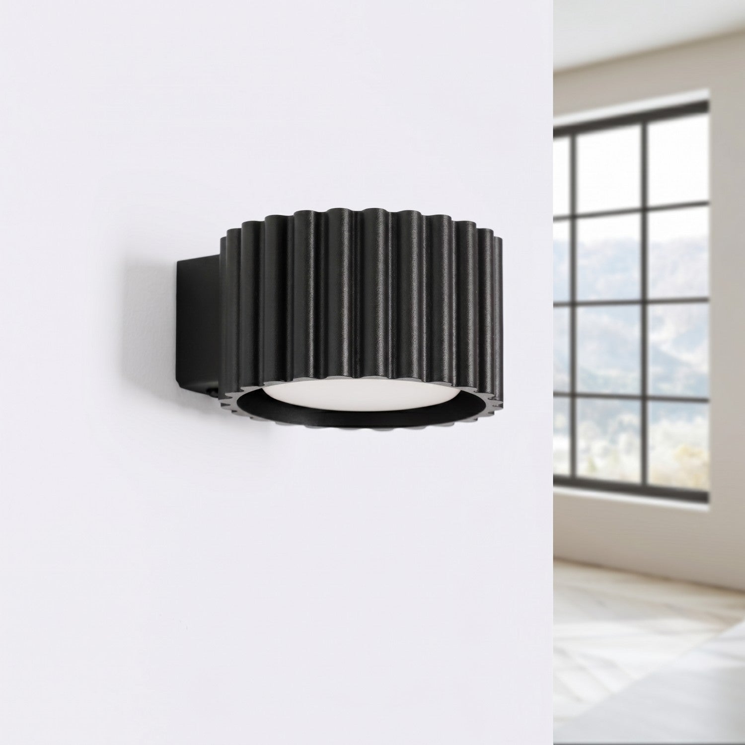 Applique murale Aura aluminium noir GX53 vue de profil