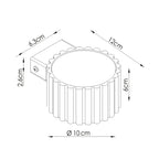 Applique murale Aura aluminium beige GX53 schéma des dimensions