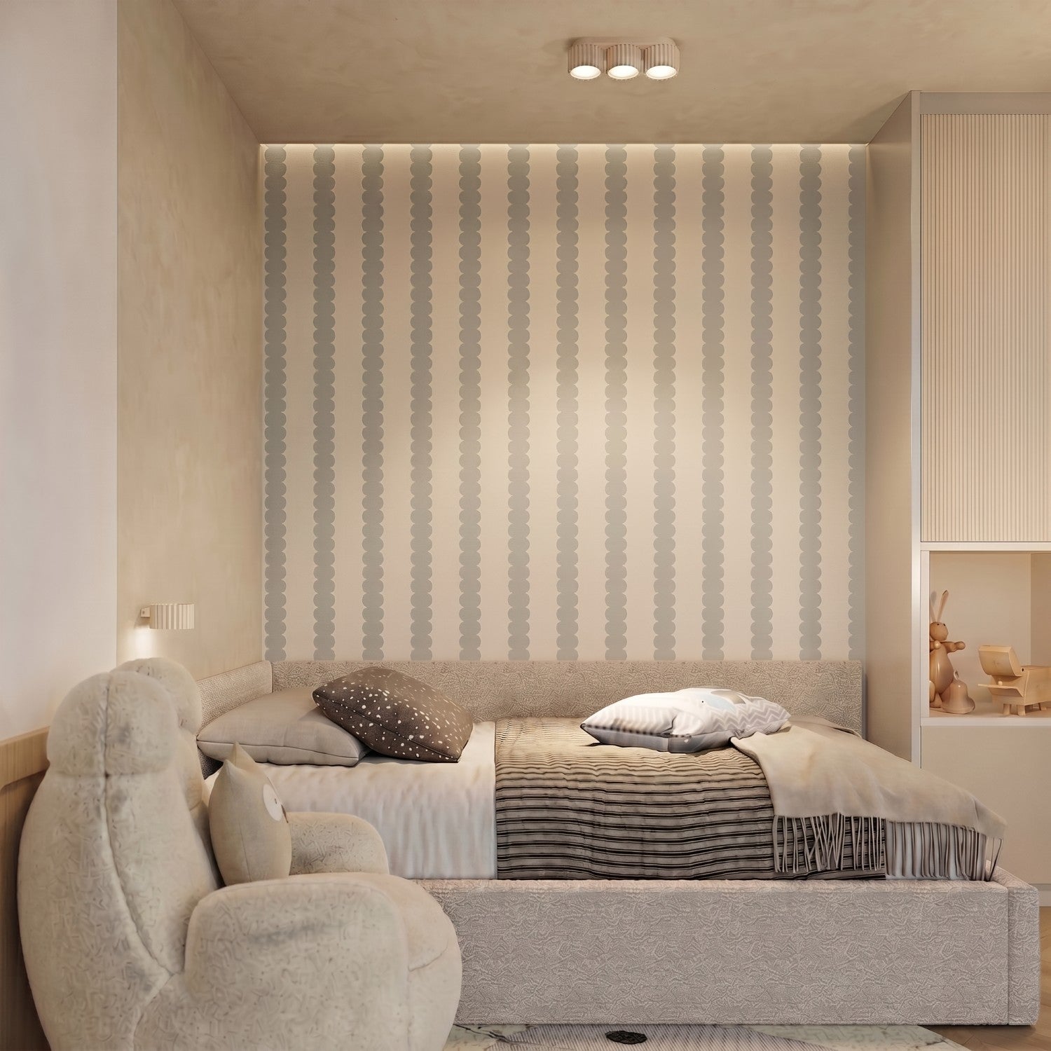 Applique murale Aura aluminium beige GX53 détail
