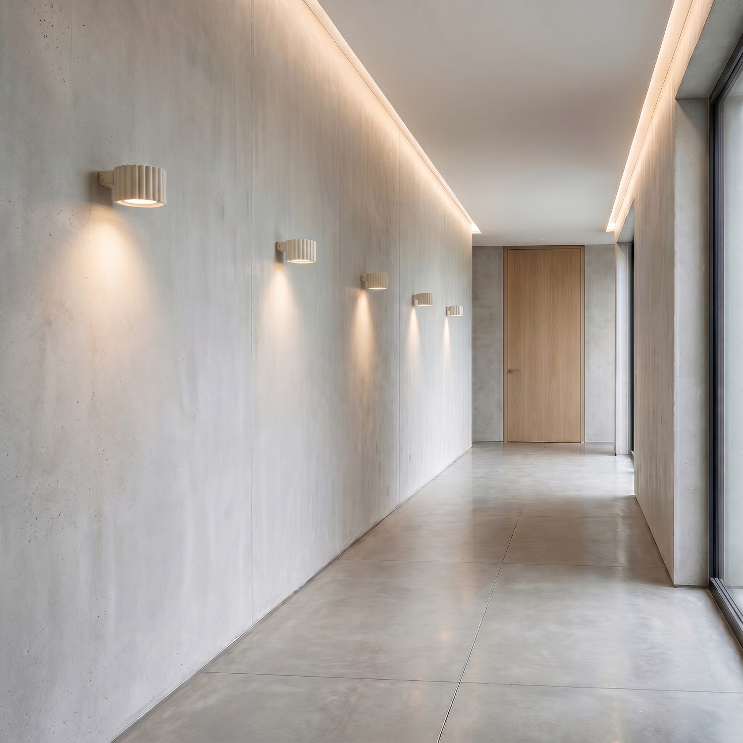 Applique murale Aura aluminium beige GX53 vue de profil