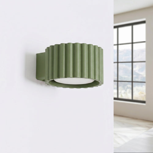 Applique murale Aura aluminium vert olive GX53 vue de profil