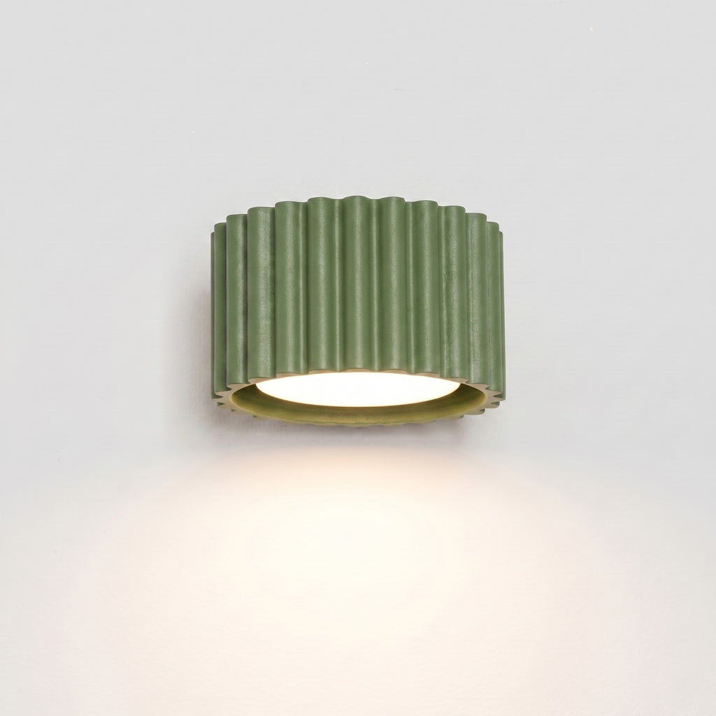 Applique murale Aura aluminium vert olive GX53 en situation