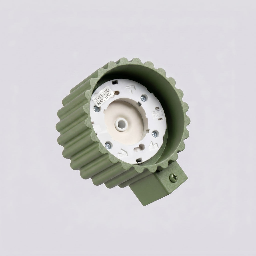 Applique murale Aura aluminium vert olive GX53 vue rapprochée