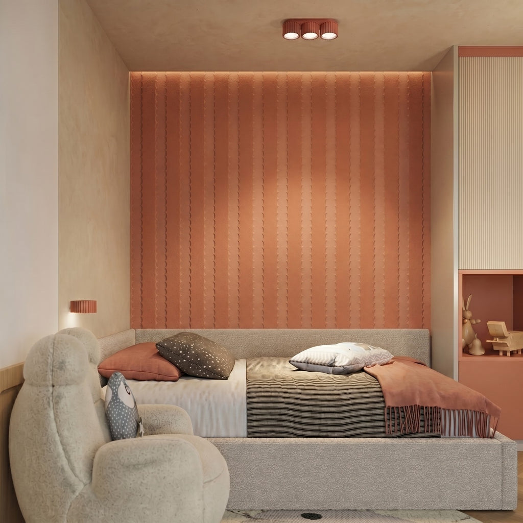 Applique murale Aura aluminium rouge ocre GX53 détail