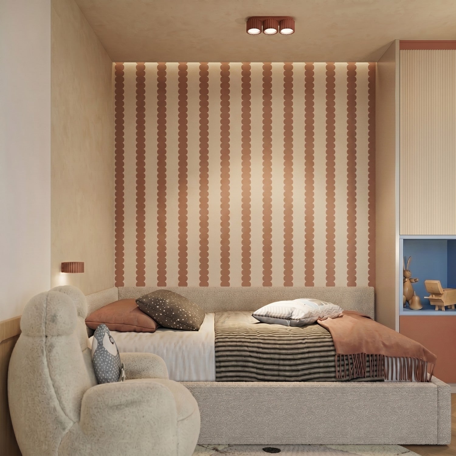 Applique murale Aura aluminium mocca GX53 détail