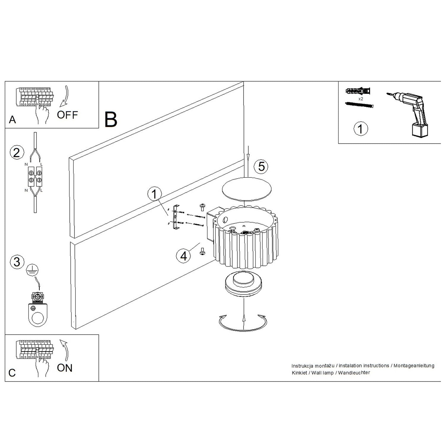 Applique murale Aura aluminium outremer GX53 vue de dessous