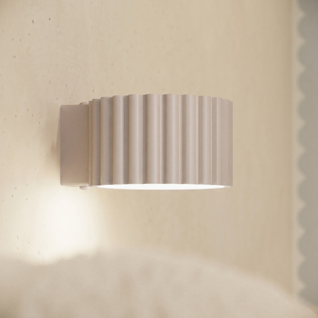 Applique murale Aura aluminium taupe GX53 de face