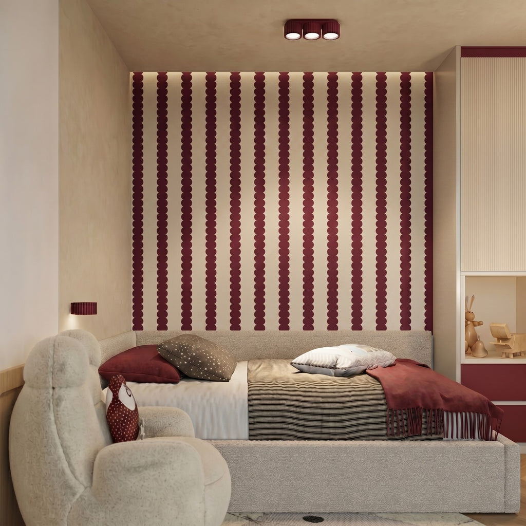 Applique murale Aura aluminium bordeaux GX53 détail