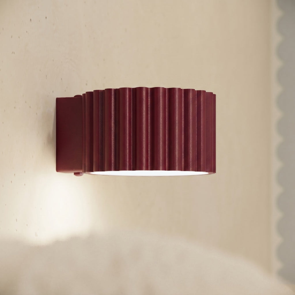 Applique murale Aura aluminium bordeaux GX53 de face