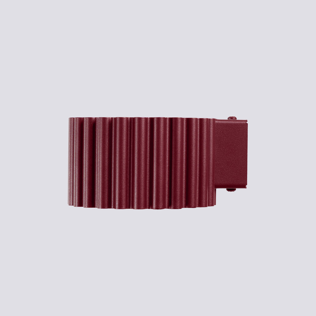 Applique murale Aura aluminium bordeaux GX53 détail des cannelures